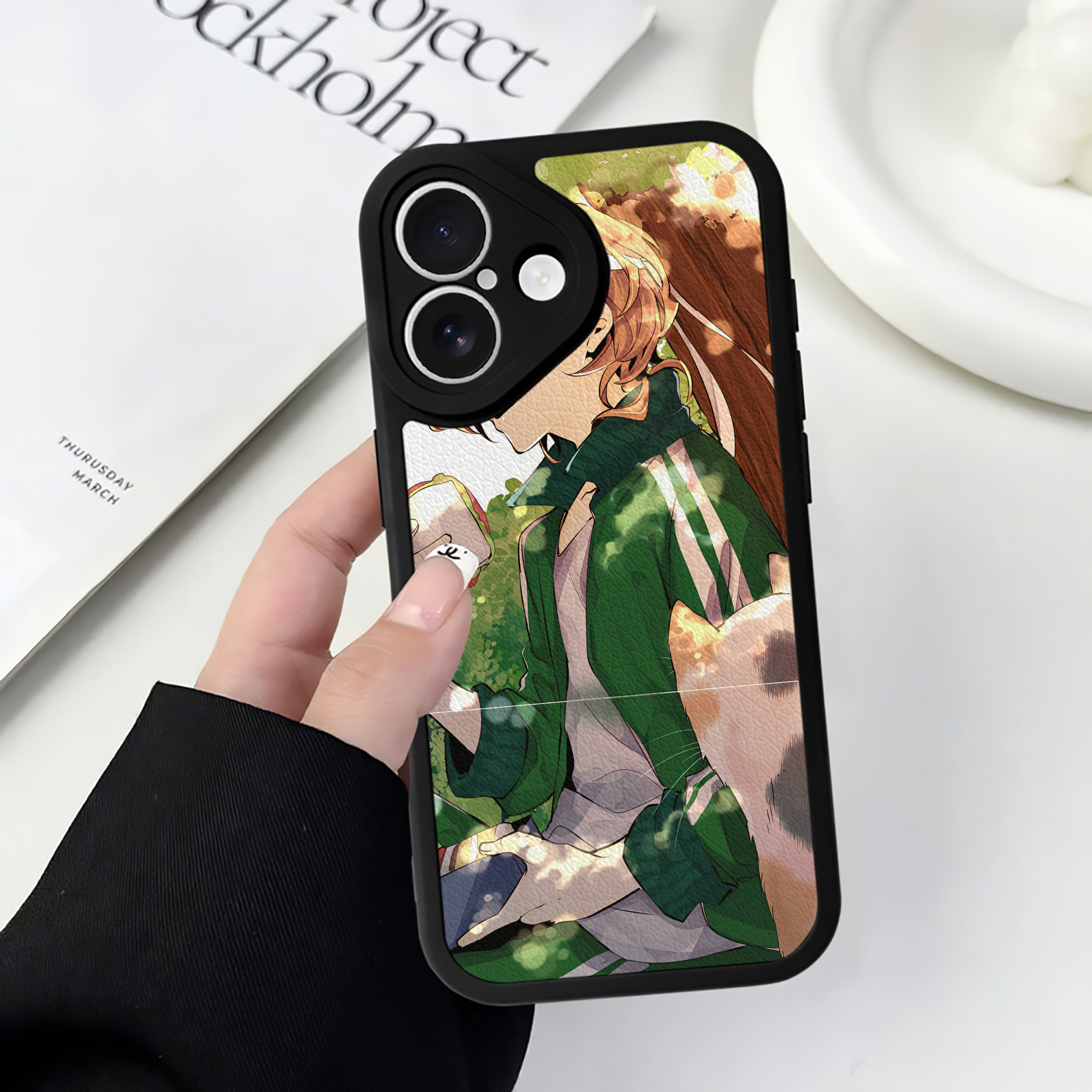 （画像用） 文豪ストレイドッグス Bungo Stray Dogs 【iPhone 16シリーズ対応】シリコンスマホケース（レザー調） 材質：シリコン